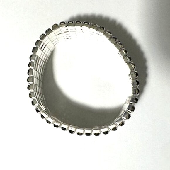 NWOT - Women's Black Rhinestone Stretch Cuff Bracelet - Picture 2 of 3